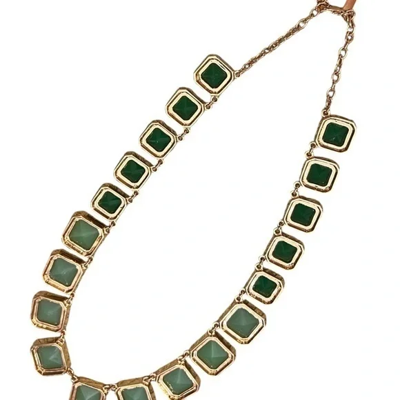 Kate Spade Frame of Mind Necklace Graduated Emerald Green 22-26” Long Party EUC - Picture 11 of 15